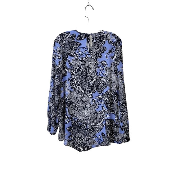 The Limited Long Sleeve Blue Floral Blouse - Picture 2 of 4